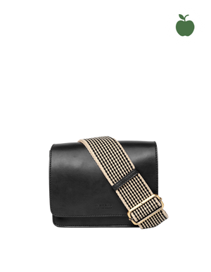Audrey Mini Black Apple Leather - Checkered Strap