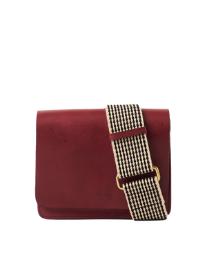 Audrey Mini Ruby Classic Leather - Checkered Strap