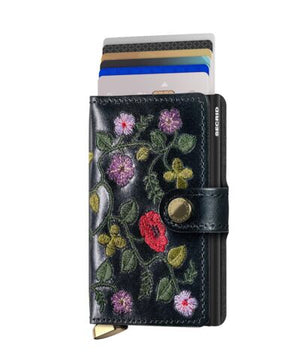 Premium Miniwallet Stitch Floral Black