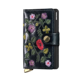 Premium Miniwallet Stitch Floral Black
