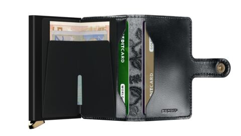 Premium Miniwallet Stitch Floral Black