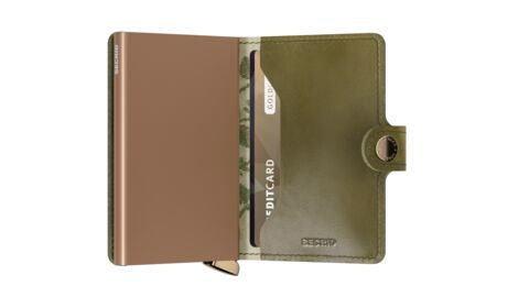 Premium Miniwallet Stitch Floral Olive