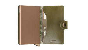 Premium Miniwallet Stitch Floral Olive