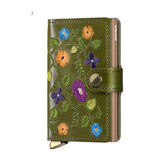 Premium Miniwallet Stitch Floral Olive