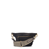 Beck's Bum Bag Black Stromboli Leather - Checkered Strap