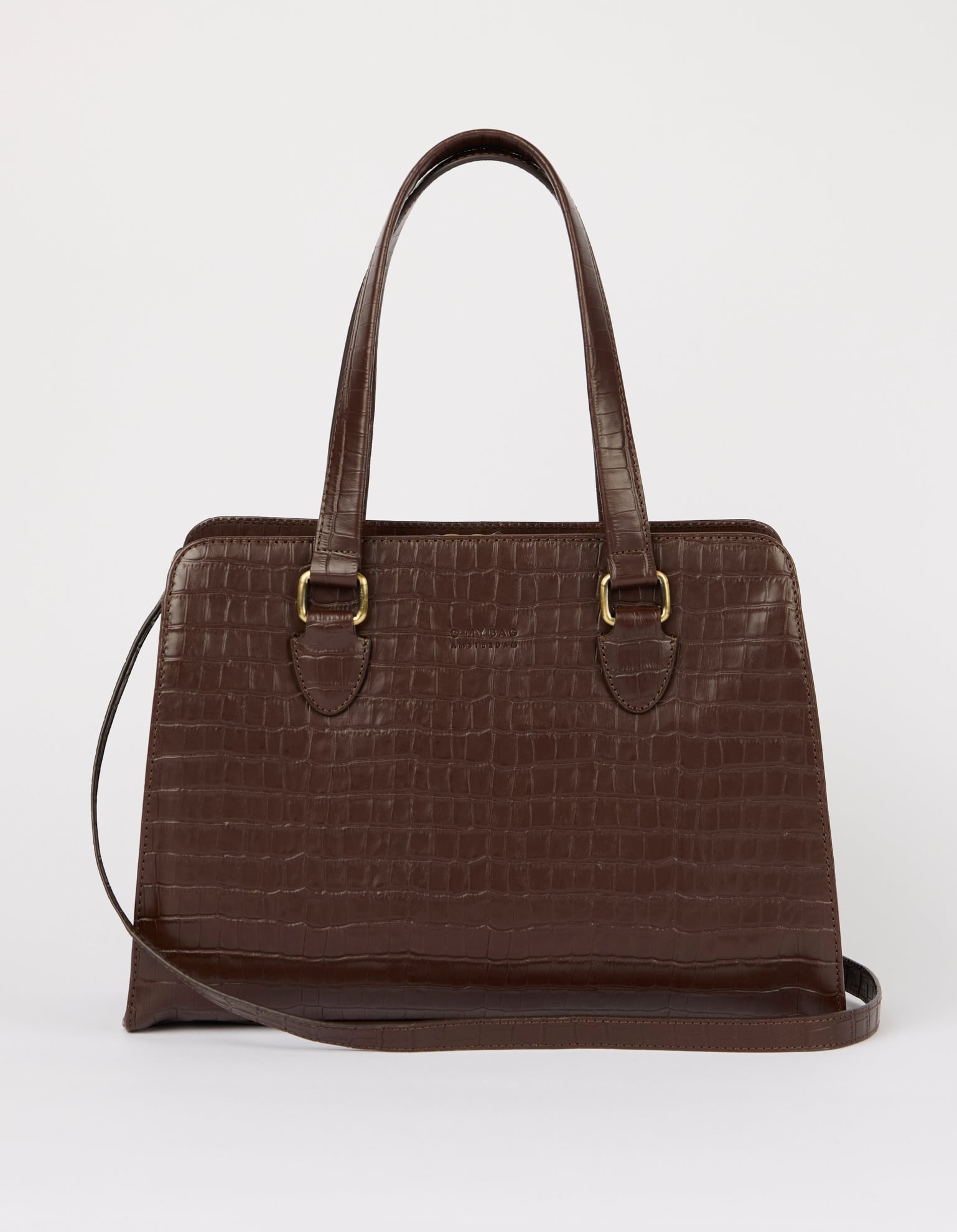 Blair -Chocolate / Croco Print Leather