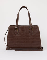 Blair -Chocolate / Croco Print Leather