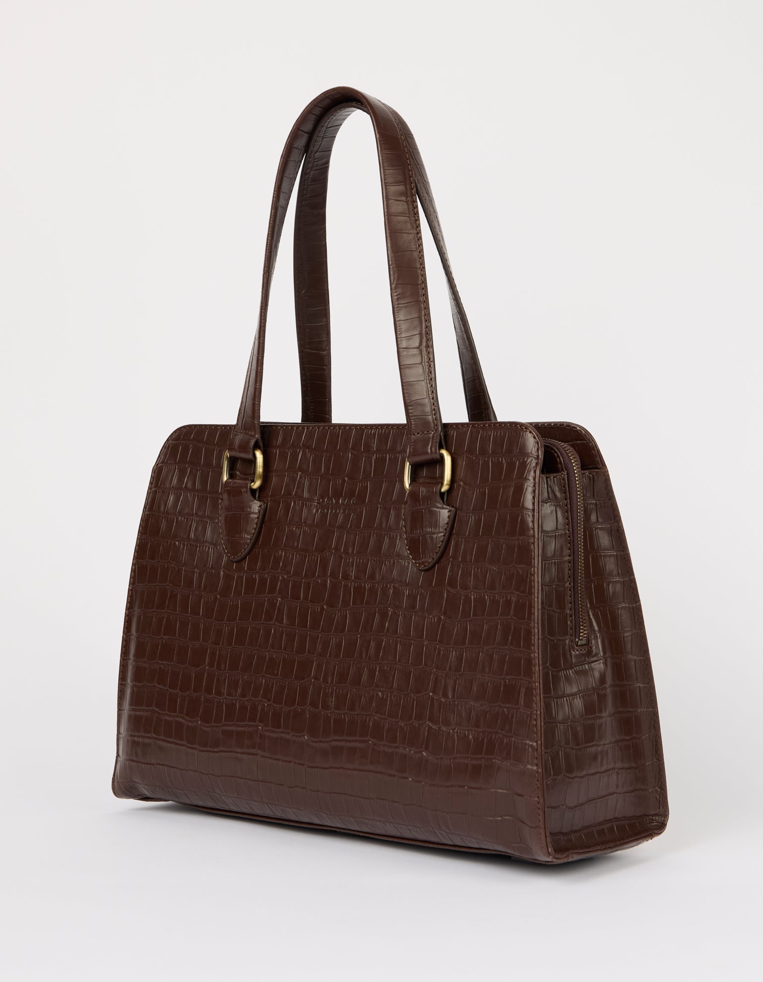 Blair -Chocolate / Croco Print Leather