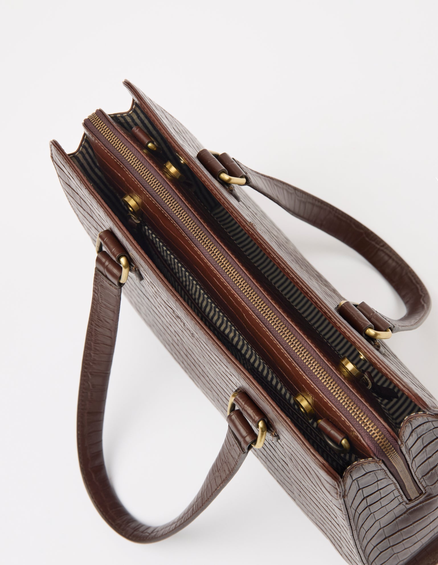 Blair -Chocolate / Croco Print Leather