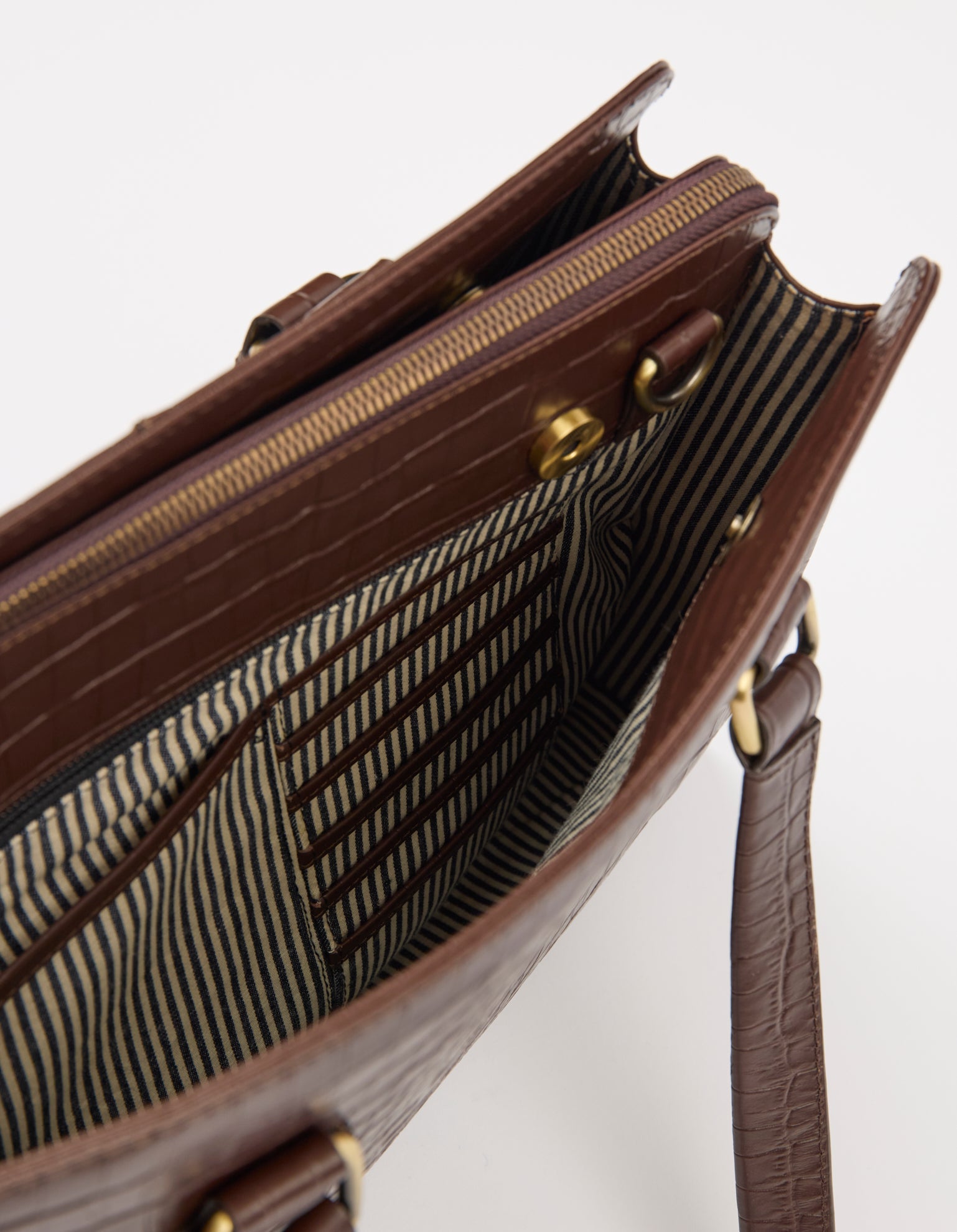 Blair -Chocolate / Croco Print Leather