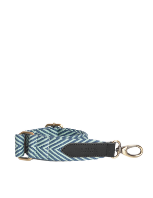 Herringbone Webbing Strap - Jade / Black Classic Leather