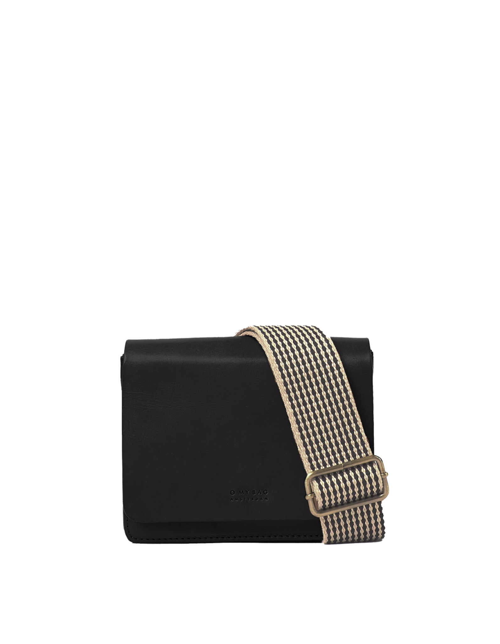 Audrey Mini Black Classic Leather - Checkered Strap