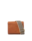 Audrey Mini Cognac Classic Leather - Checkered Strap