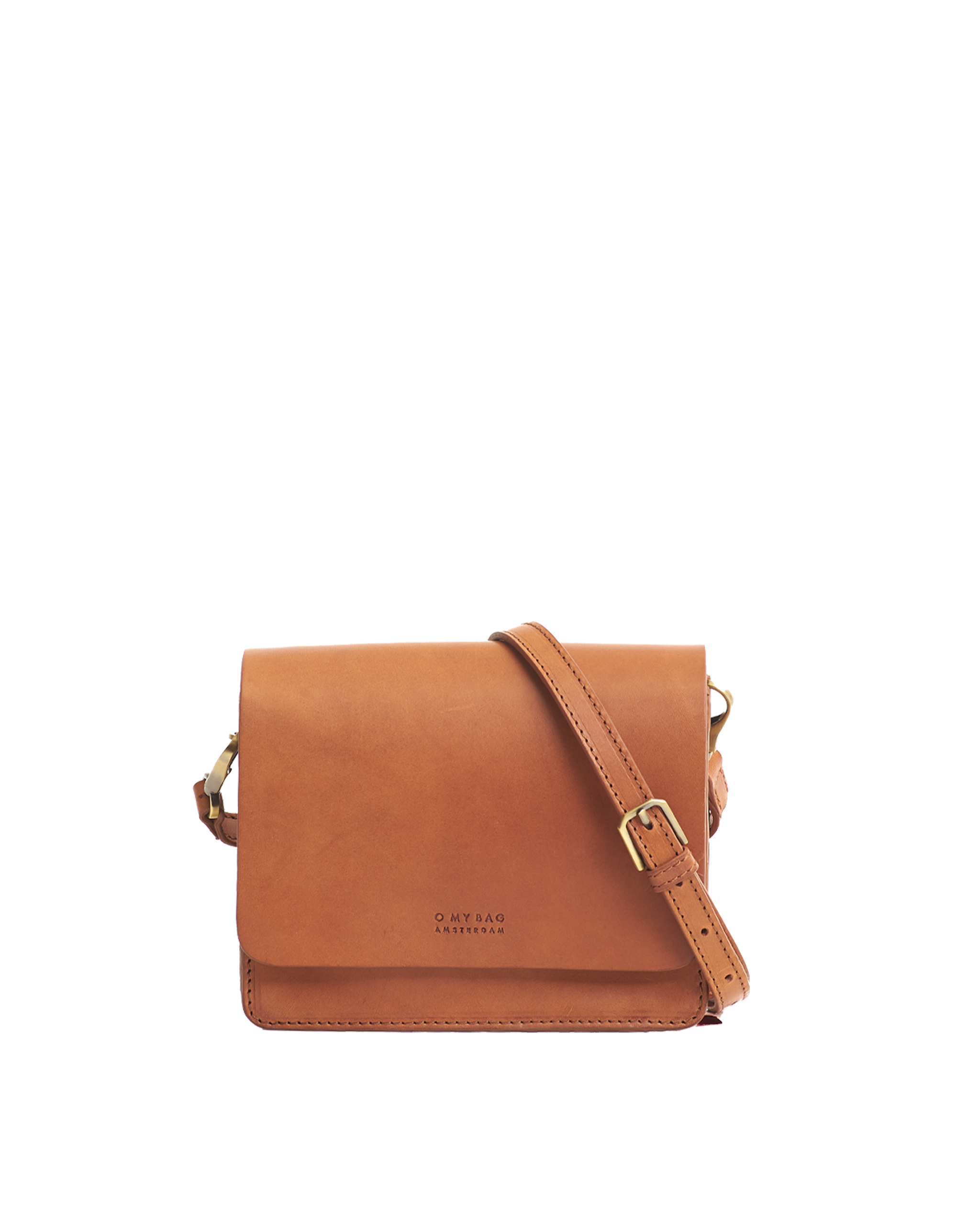 Audrey Mini Cognac Classic Leather - Checkered Strap