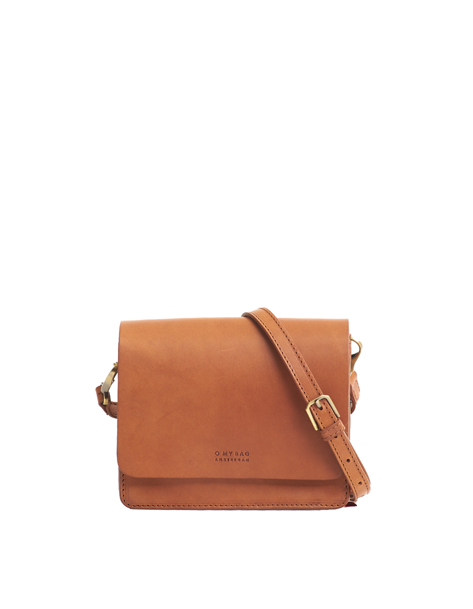 Audrey Mini Cognac Classic Leather - Checkered Strap