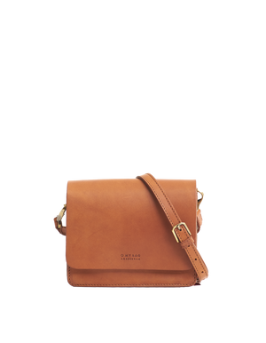 Audrey Mini Cognac Classic Leather - Checkered Strap