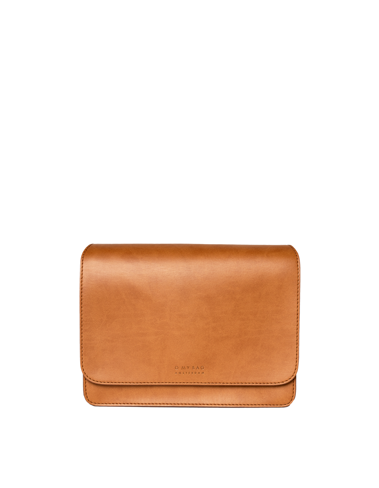 Audrey Cognac Apple Leather - Checkered Strap
