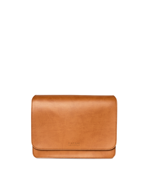 Audrey Cognac Apple Leather - Checkered Strap