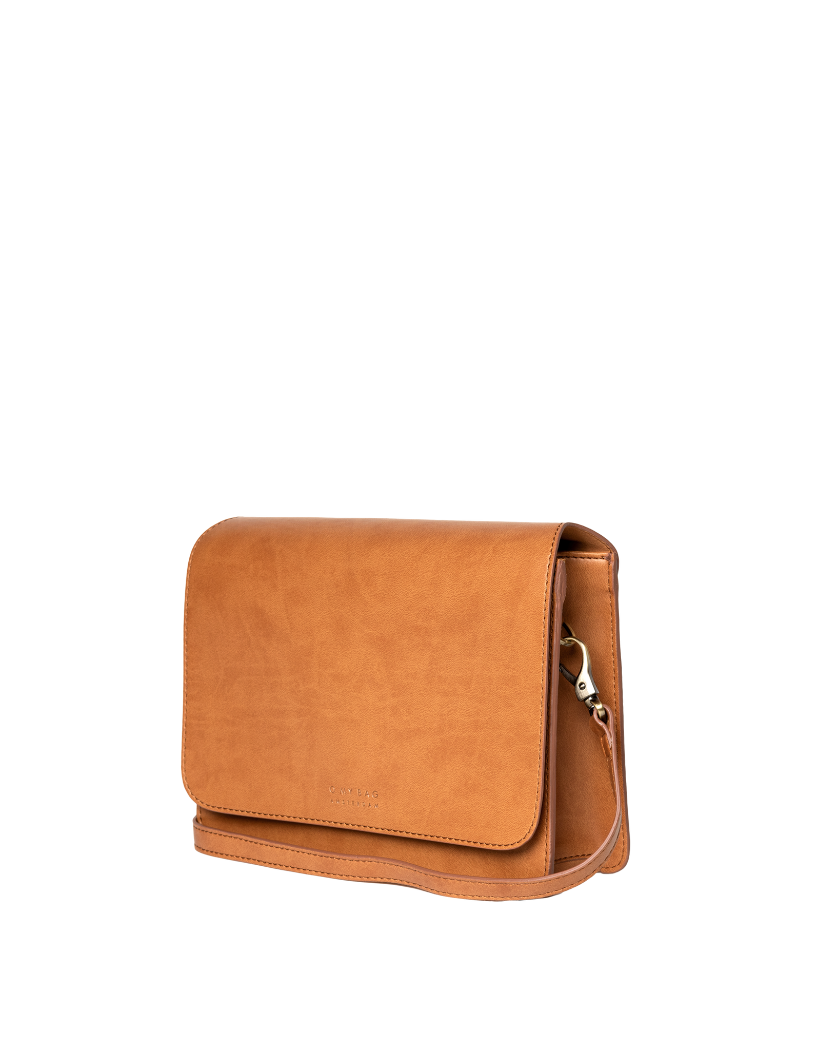 Audrey Cognac Apple Leather - Checkered Strap