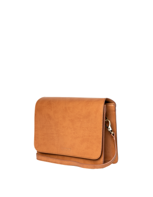 Audrey Cognac Apple Leather - Checkered Strap