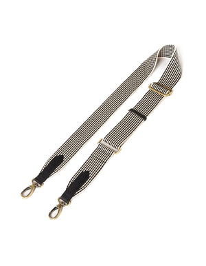 Checkered Webbing Strap with Black Classic Leather
