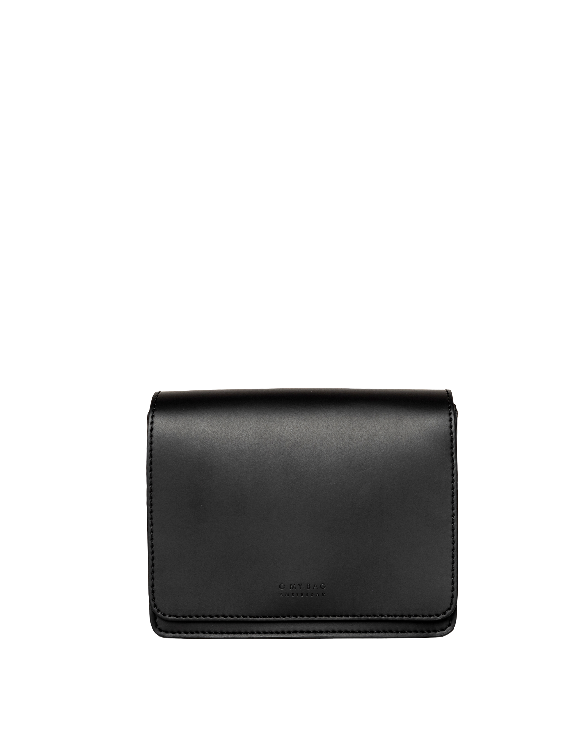 Audrey Mini Black Apple Leather - Checkered Strap - vegansk