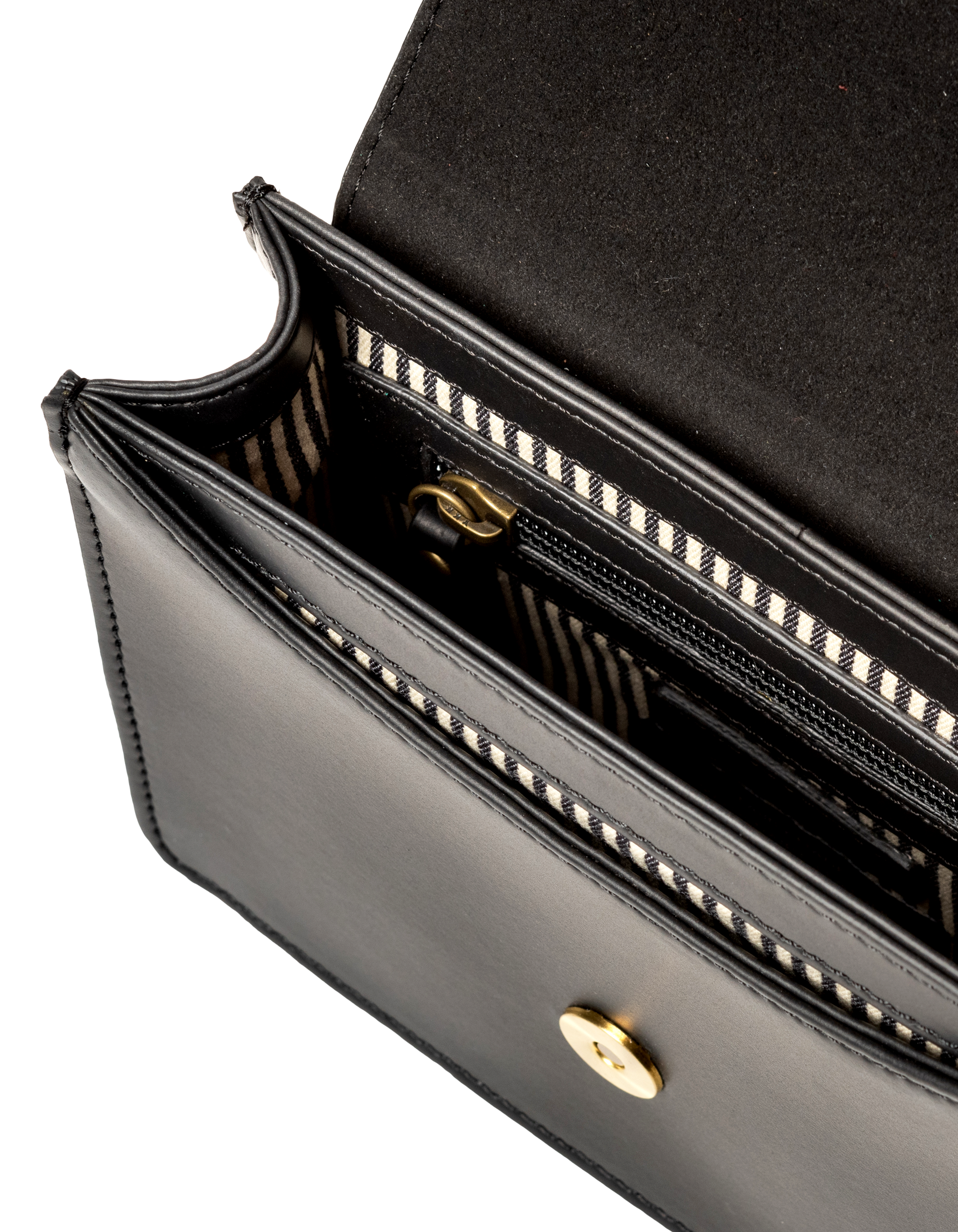 Audrey Mini Black Apple Leather - Checkered Strap - vegansk