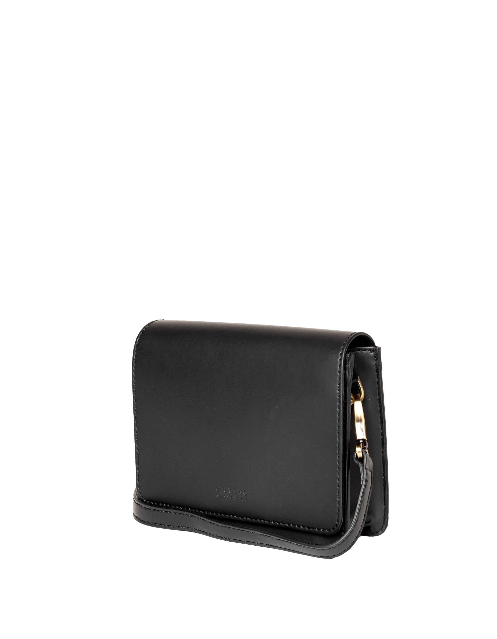 Audrey Mini Black Apple Leather - Checkered Strap - vegansk