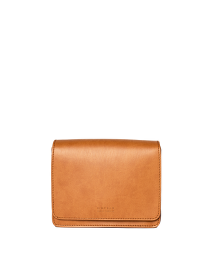 Audrey Mini Cognac Apple Leather - Checkered Strap -vegansk