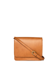 Audrey Mini Cognac Apple Leather - Checkered Strap -vegansk
