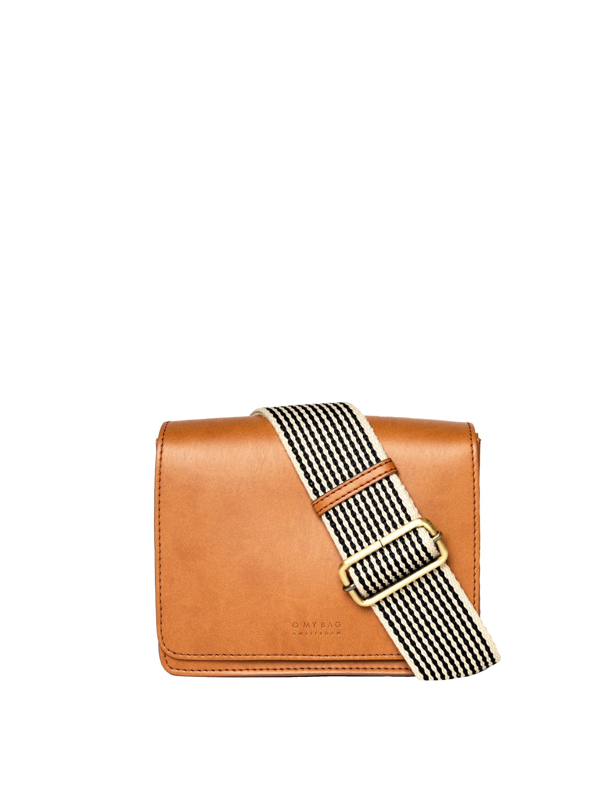 Audrey Mini Cognac Apple Leather - Checkered Strap -vegansk
