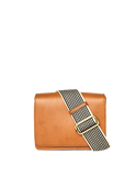 Audrey Mini Cognac Apple Leather - Checkered Strap -vegansk