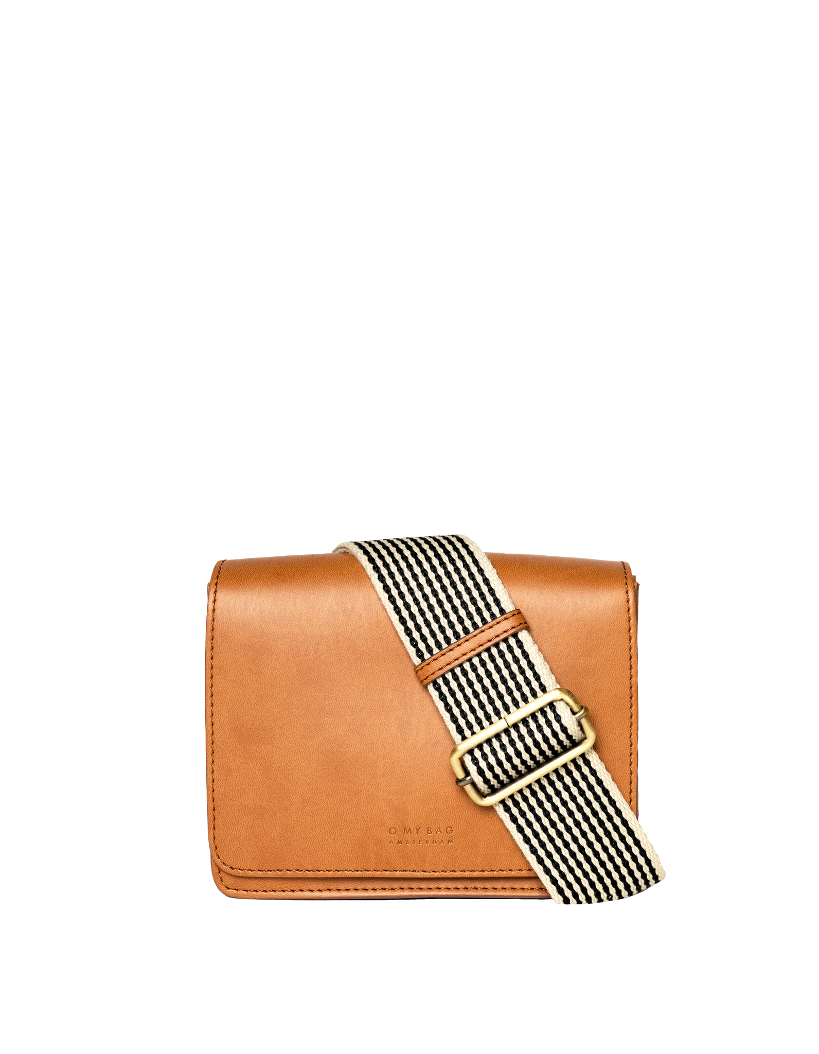 Audrey Mini Cognac Apple Leather - Checkered Strap -vegansk