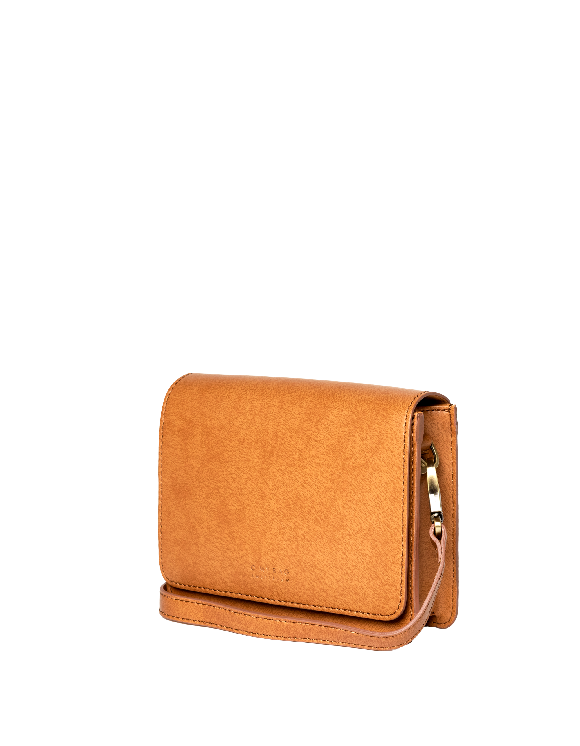Audrey Mini Cognac Apple Leather - Checkered Strap -vegansk