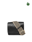 Audrey Mini Black Apple Leather - Checkered Strap