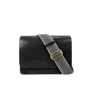 Audrey Black Classic Leather - Checkered Strap