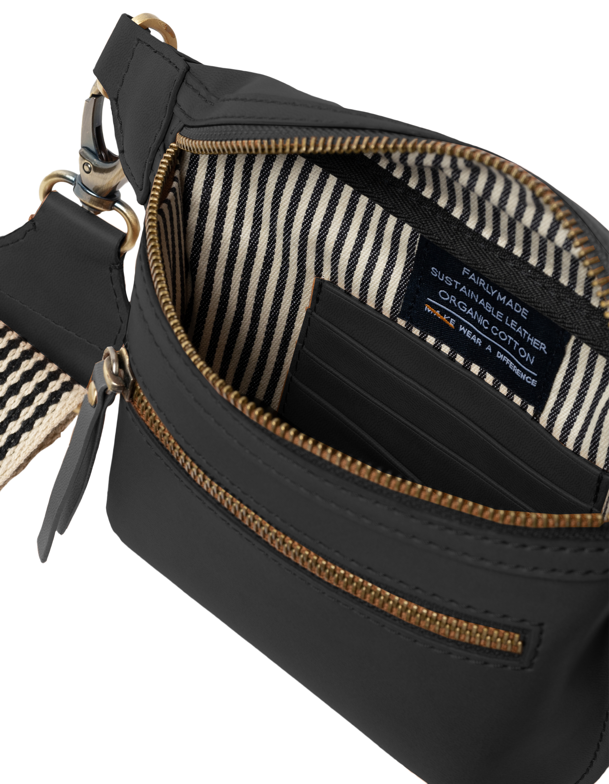Beck's Bumbag - Black Apple Leather -vegansk