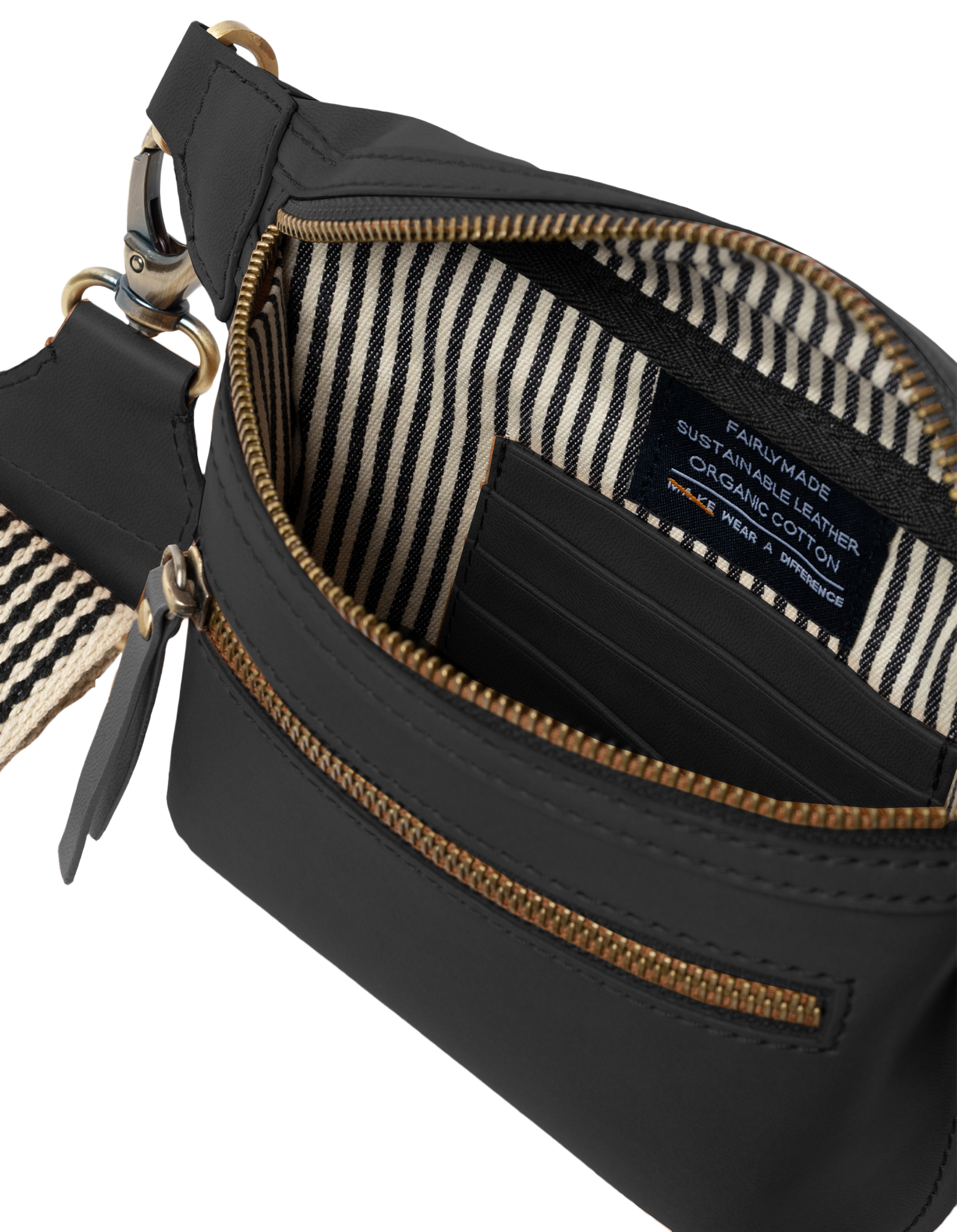 Beck's Bumbag - Black Apple Leather -vegansk