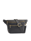 Beck's Bum Bag Black Full Croco - Croco Leather Strap
