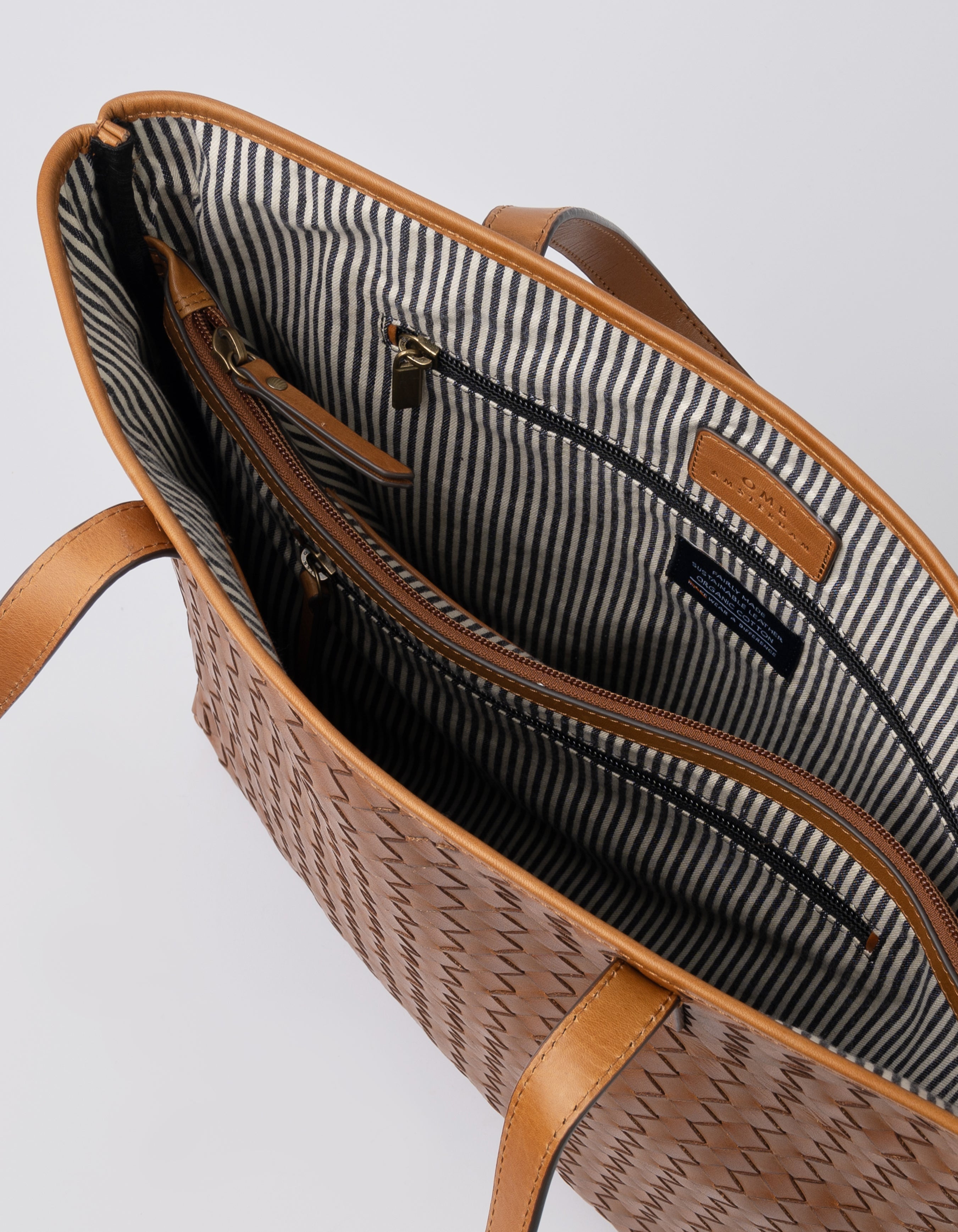 Georgia - Cognac Woven Classic Leather