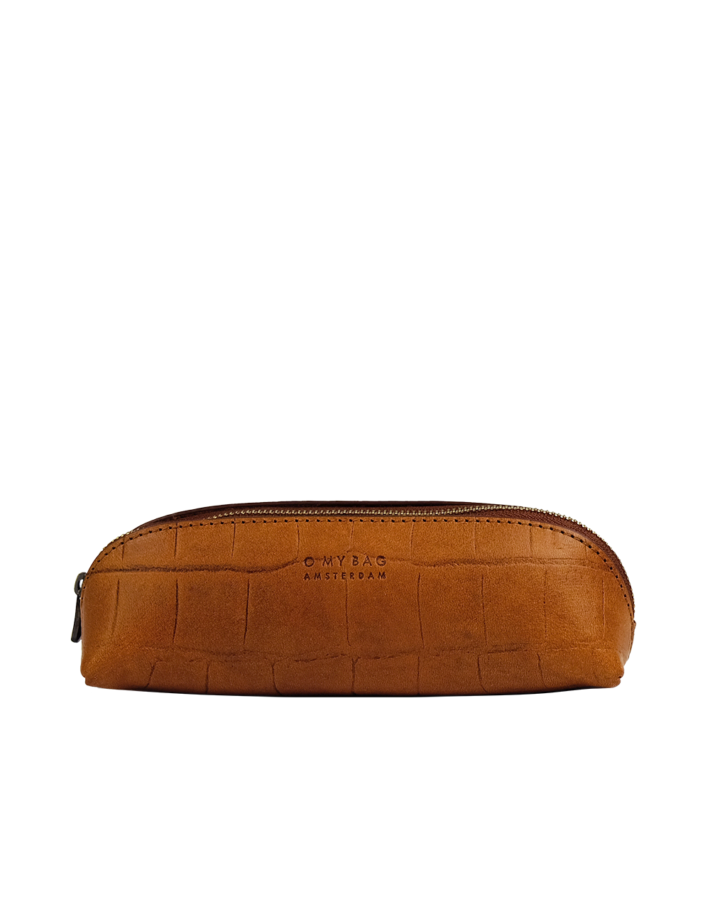 Pencil Case Small Cognac Croco Classic Leather