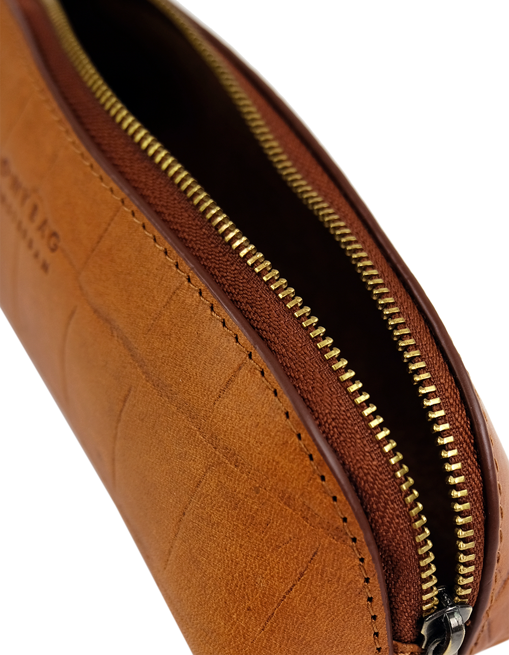 Pencil Case Small Cognac Croco Classic Leather