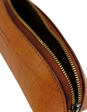 Pencil Case Small Cognac Croco Classic Leather