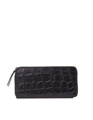 Sonny Long Wallet Black Croco Classic Leather